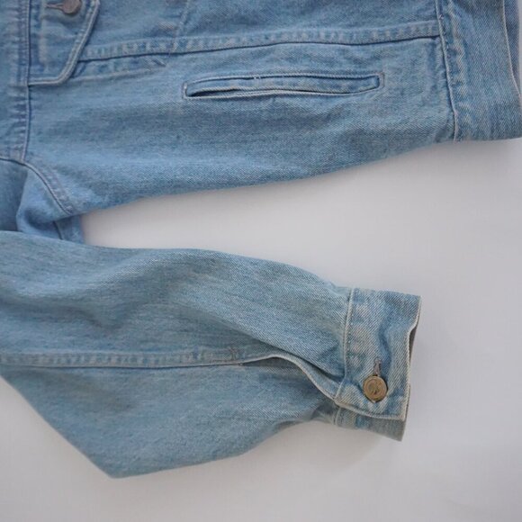 Vintage '90s Pepsi Co Light Wash 100% Cotton Button Up Blue Denim Jacket M - Picture 8 of 12